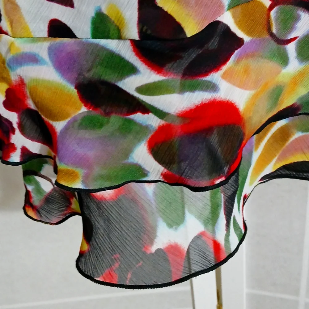 Lily Multicolor Floral Ruffle V-Neck Mini Dress - Picture 4 of 7